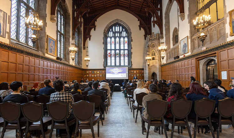 People sitting in Hart House